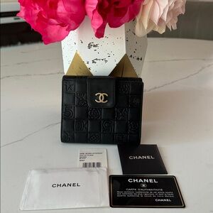 Chanel Black Embossed lucky series Women's Wallet